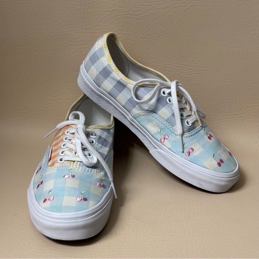 Woman’s Vans Authentic - Gingham Block (Blue/Pink/Yellow) Size 8 - Picture 3 of 9